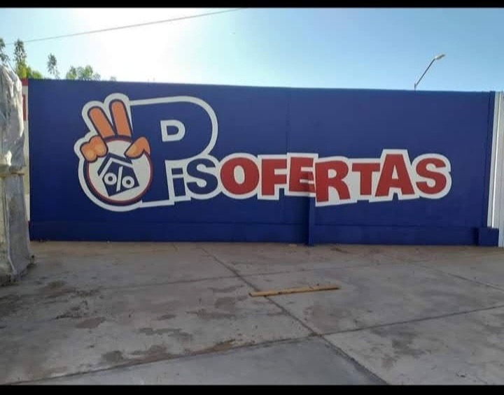 Rotulación de fachada comercial Pisofertas